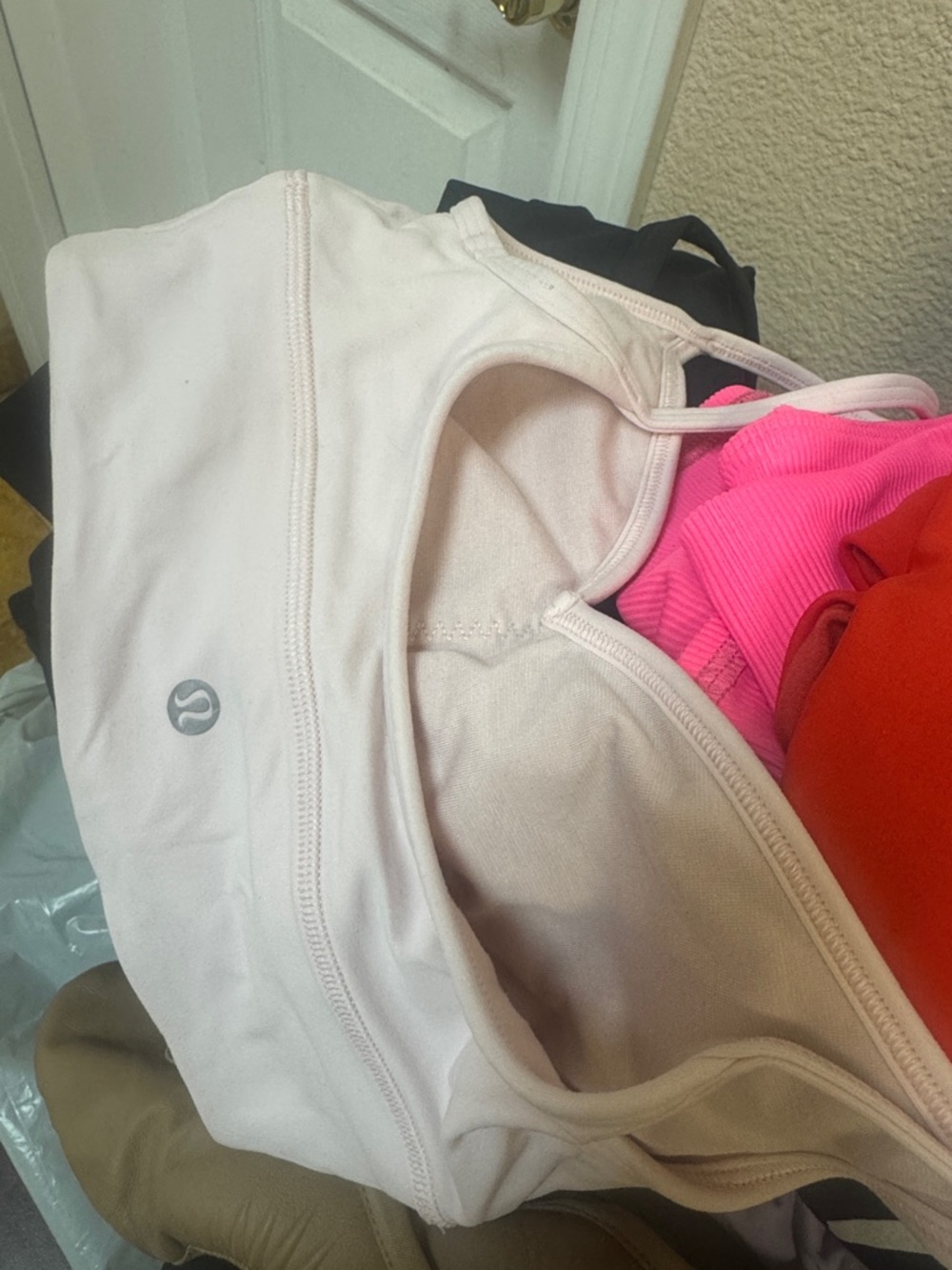 lululemon athletica light pink sports bra